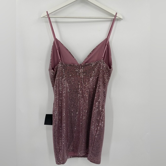 NWT Lulu’s Pink Sequin Dress Size XL Pink and Silver Sequin Dress - Picture 7 of 10